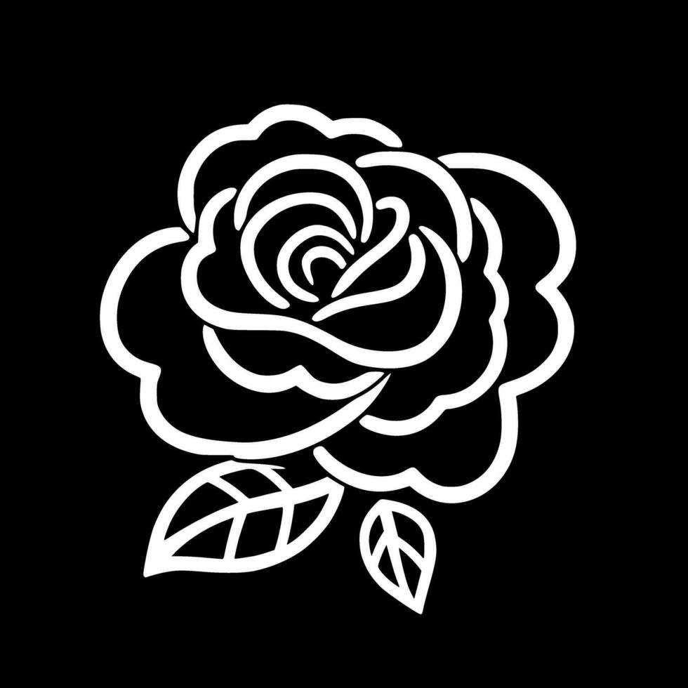 Rose - - schwarz und Weiß isoliert Symbol - - Vektor Illustration