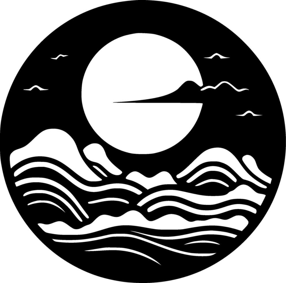 Ozean - - minimalistisch und eben Logo - - Vektor Illustration