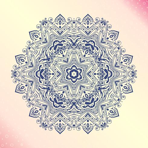Mandala Runde Amulett Tatoo der Blumenweinlese vektor
