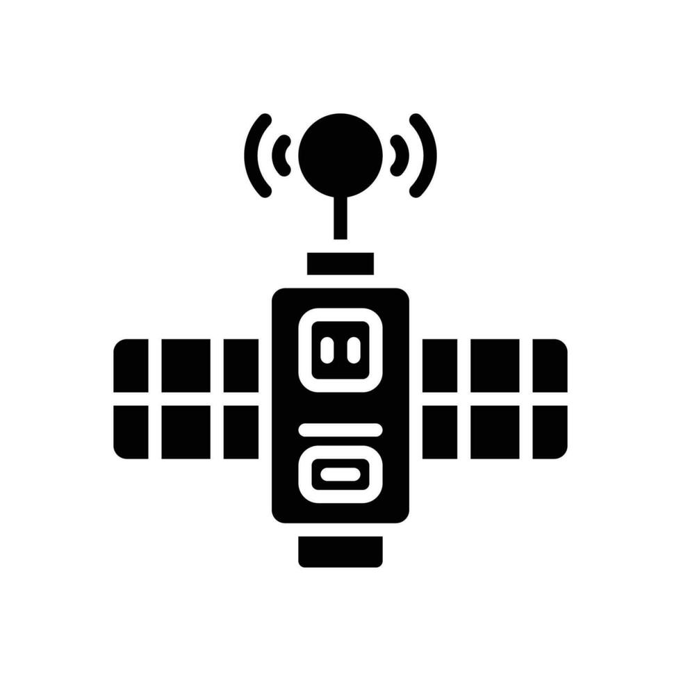 Satellit Glyphe Symbol. Vektor Symbol zum Ihre Webseite, Handy, Mobiltelefon, Präsentation, und Logo Design.