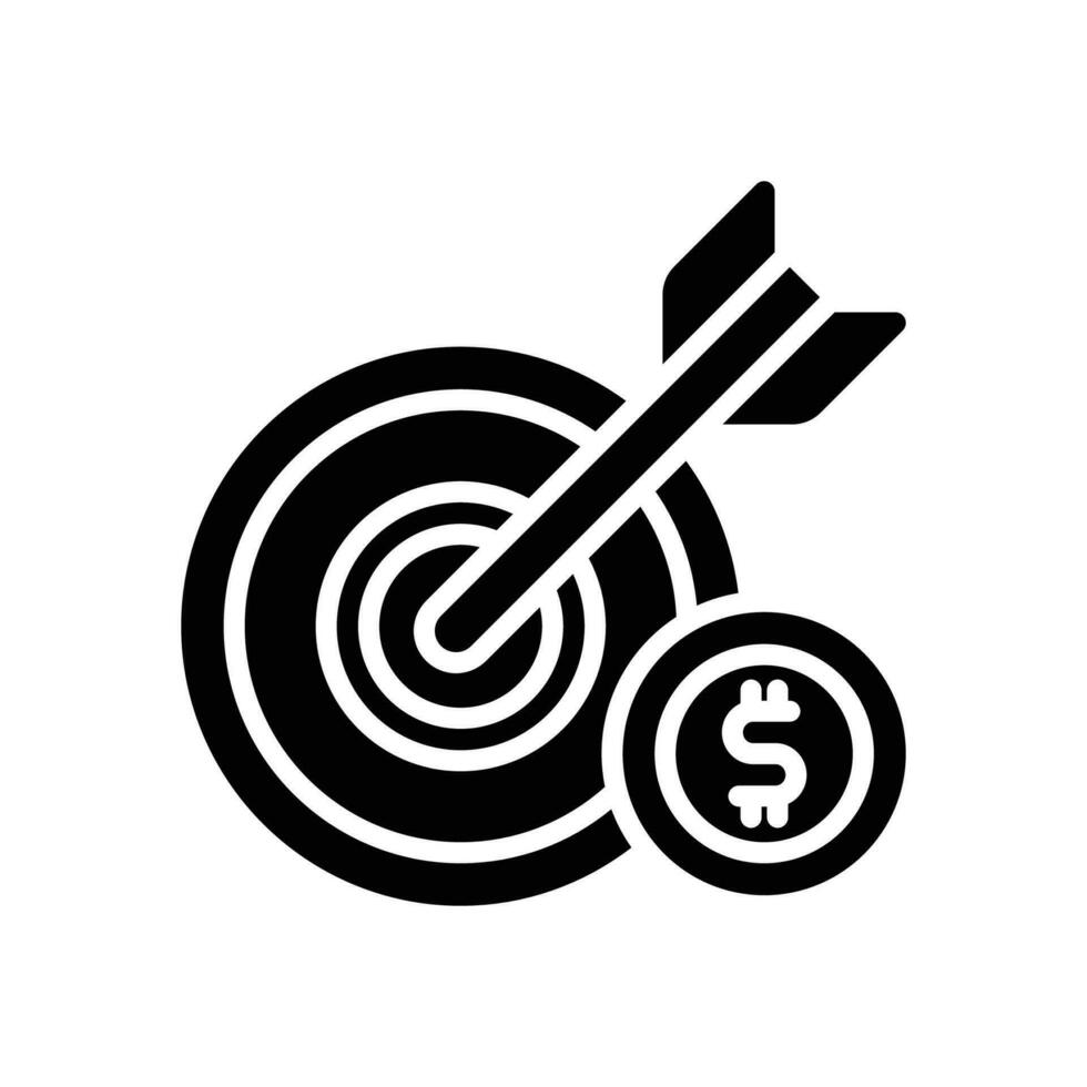 Ziel Glyphe Symbol. Vektor Symbol zum Ihre Webseite, Handy, Mobiltelefon, Präsentation, und Logo Design.