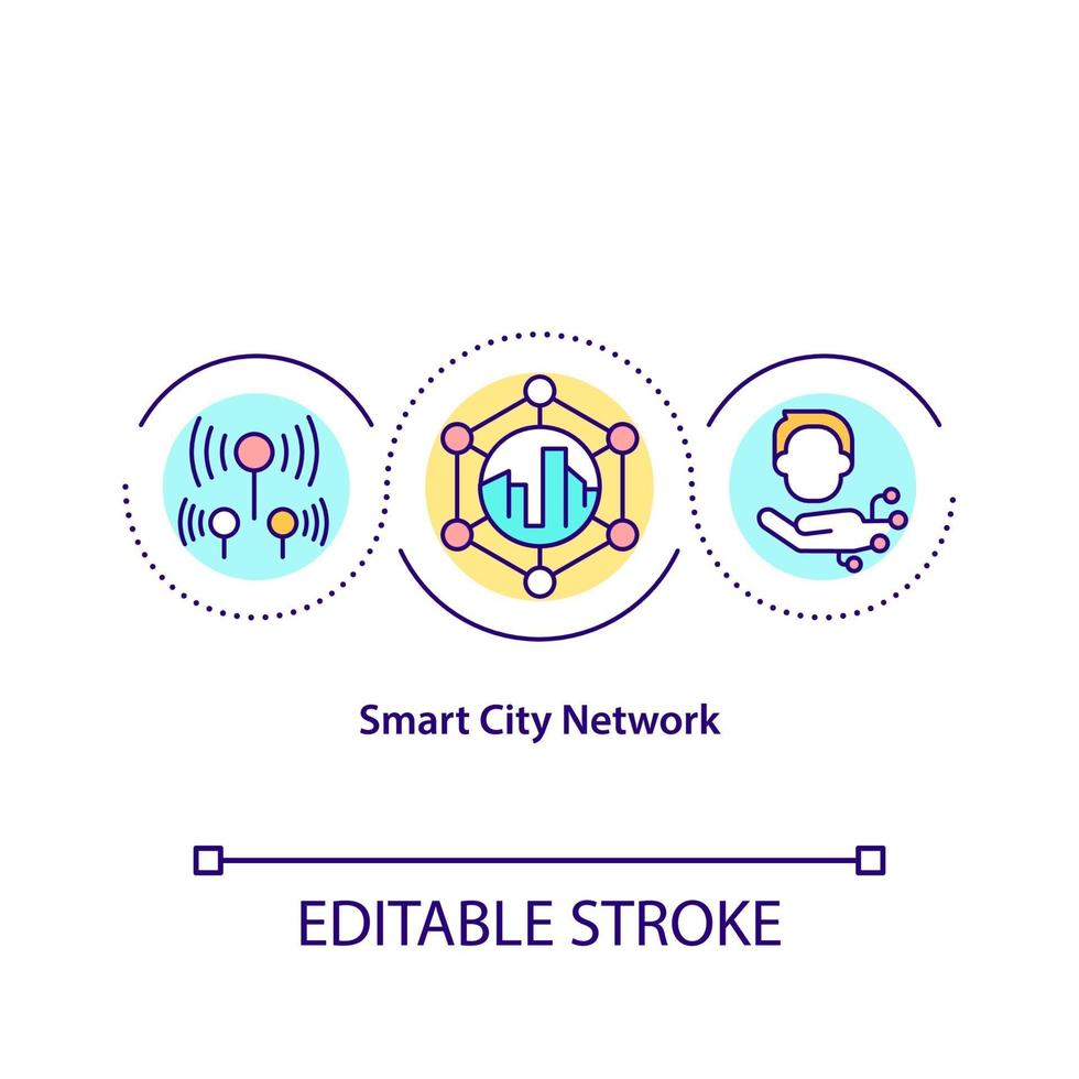smart city network concept -ikon vektor