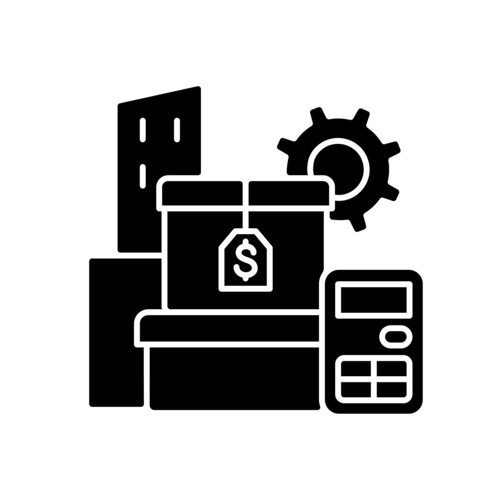 Asset Management schwarzes Glyphensymbol vektor