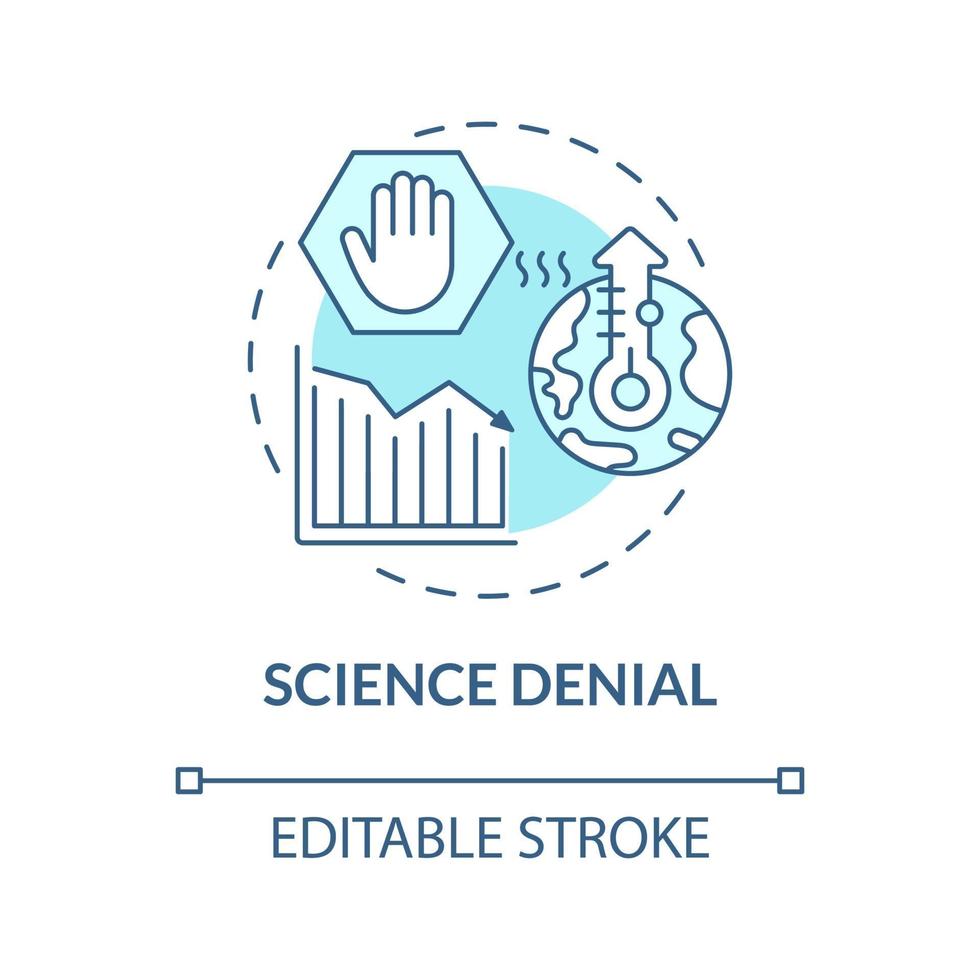vetenskapsförnekelse blå konceptikon vektor