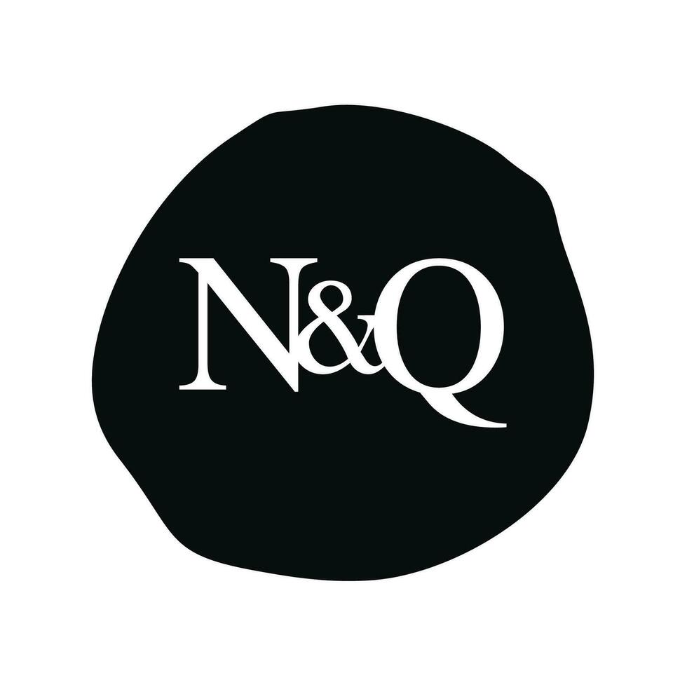 nq Initiale Logo Brief Bürste Monogramm Firma vektor