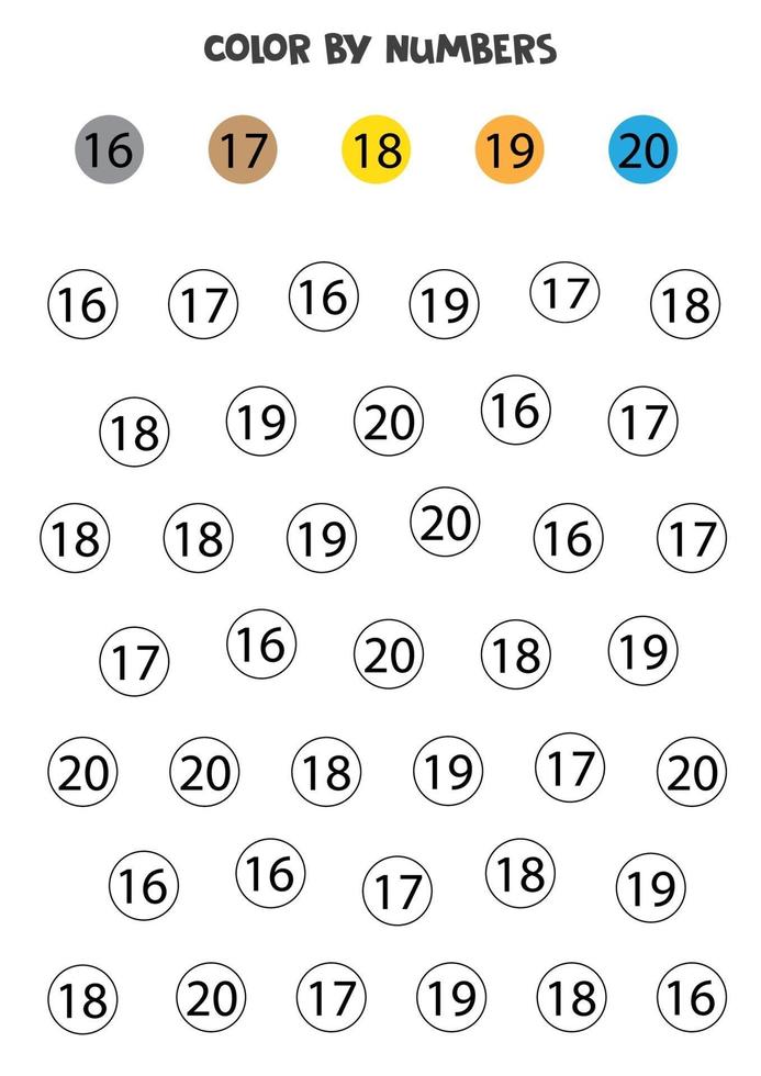 färgnummer enligt exemplet. matte spel för barn. vektor