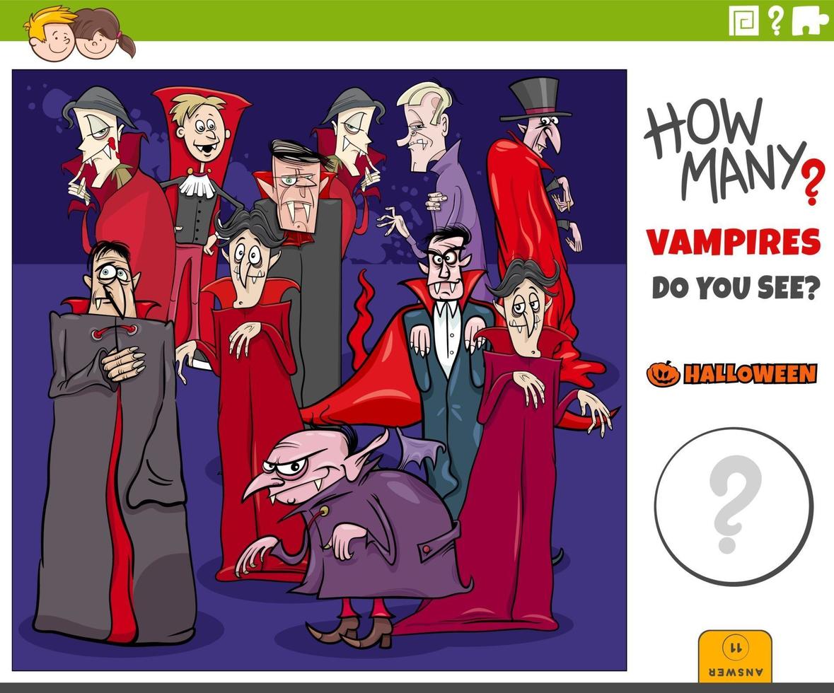 wie viele Cartoon-Vampire Lernspiel für Kinder vektor