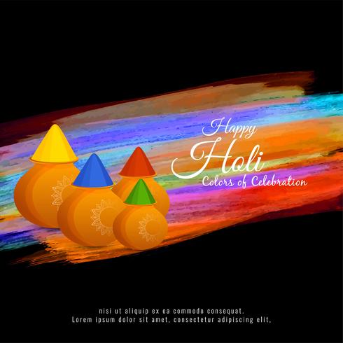 Abstrakt Happy Holi färgglada festival bakgrund vektor