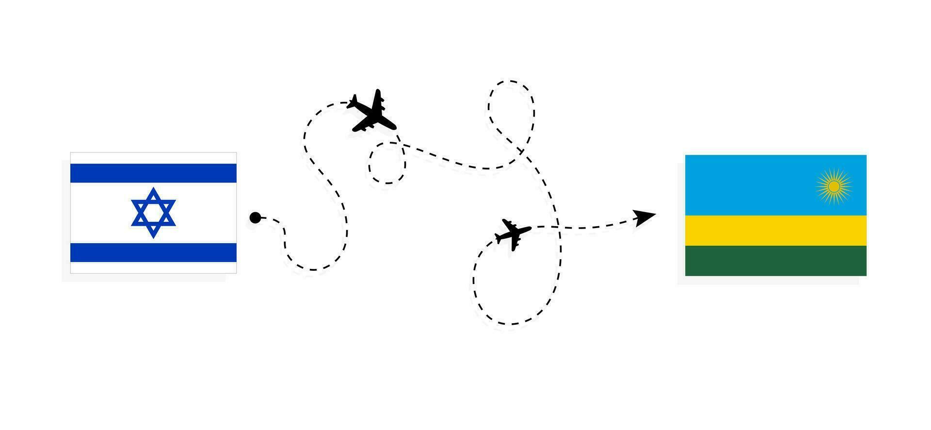 Flug und Reise von Israel zu Ruanda durch Passagier Flugzeug Reise Konzept vektor