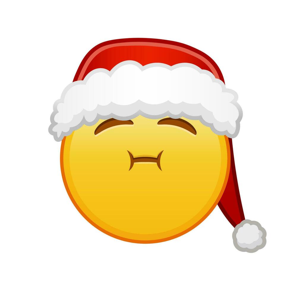 jul ansikte är tugga eller innehav dess andetag stor storlek av gul emoji leende vektor