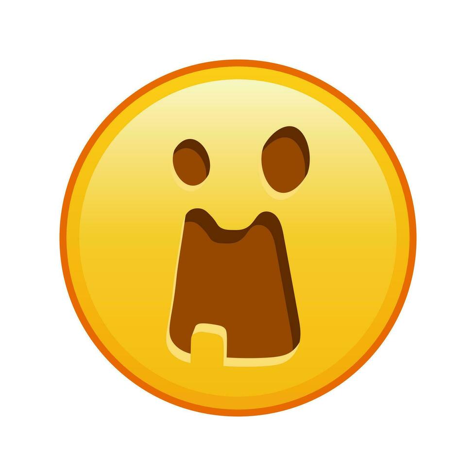 unheimlich Halloween Gesicht groß Größe von Gelb Emoji Lächeln vektor