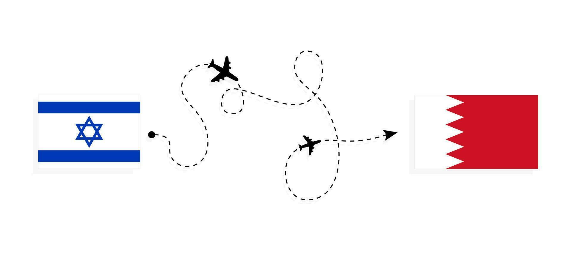 Flug und Reise von Israel zu Bahrain durch Passagier Flugzeug Reise Konzept vektor