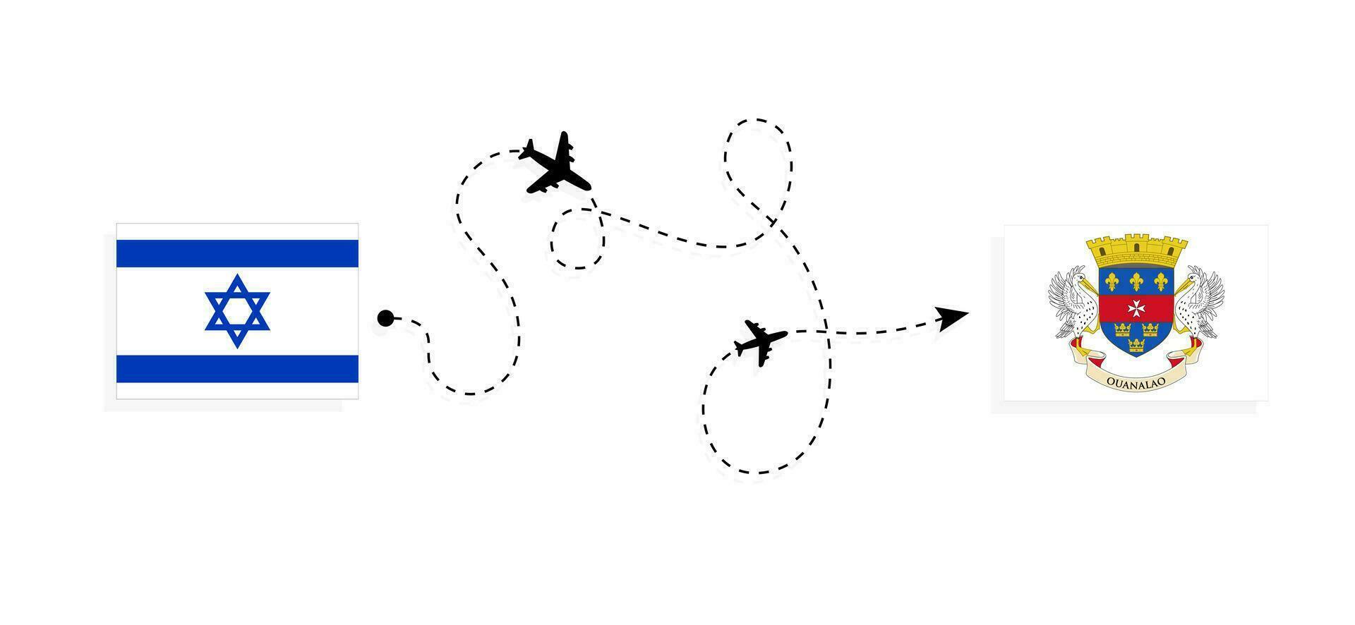 flyg och resa från Israel till helgon barthelemy förbi passagerare flygplan resa begrepp vektor