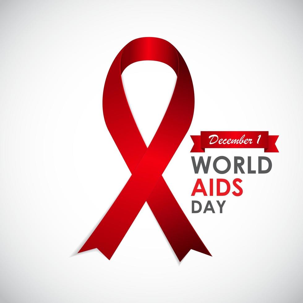 rotes Band - Symbol des Welt-Aids-Tages am 21. Dezember vektor