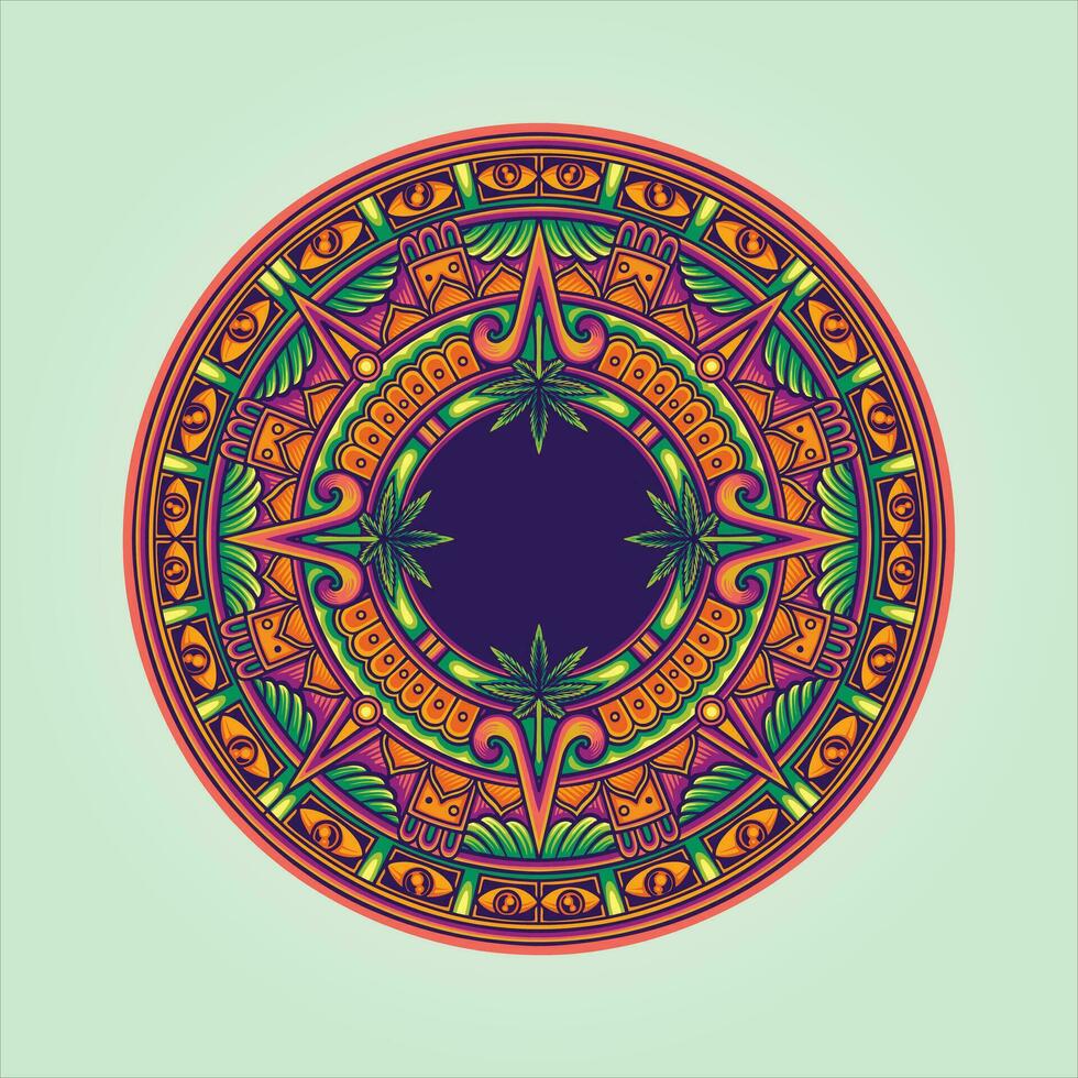 Gras Blatt Mandala Kreis elegant Vektor Abbildungen zum Ihre Arbeit Logo, Fan-Shop T-Shirt, Aufkleber und Etikette Entwürfe, Poster, Gruß Karten Werbung Geschäft Unternehmen oder Marken.