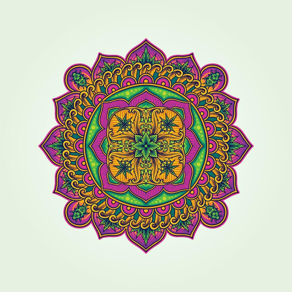 elegant Cannabis Blatt Mandala Verschönerung Vektor Abbildungen zum Ihre Arbeit Logo, Fan-Shop T-Shirt, Aufkleber und Etikette Entwürfe, Poster, Gruß Karten Werbung Geschäft Unternehmen oder Marken.