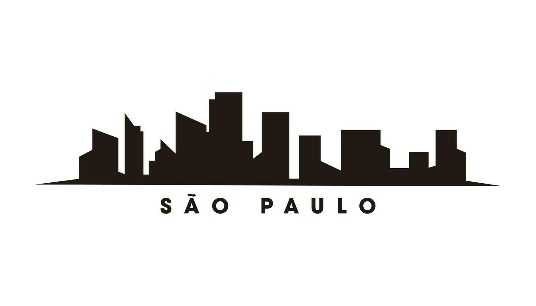 sao paulo horisont och landmärken silhuett vektor