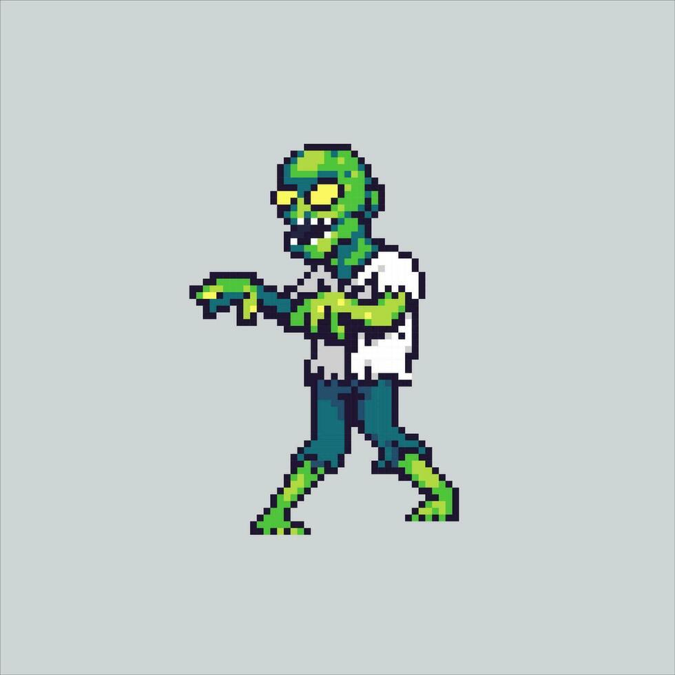 Pixel Kunst Illustration gespenstisch Zombies. pixelig Zombie. unheimlich gespenstisch Zombie pixelig zum das Pixel Kunst Spiel und Symbol zum Webseite und Video Spiel. alt Schule retro. vektor