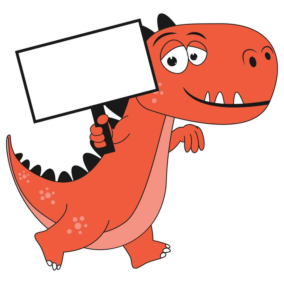 söt dinosaurie djur tecknad illustration vektor