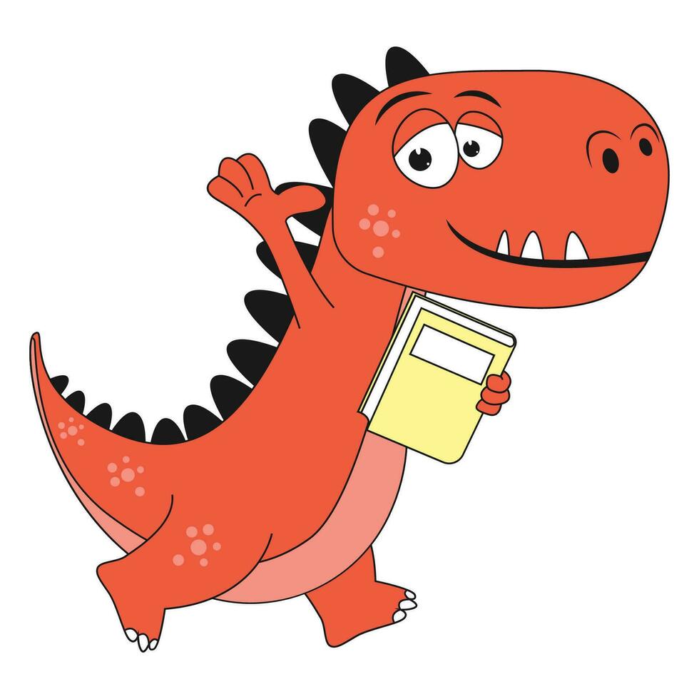 niedliche Dinosaurier-Tier-Cartoon-Illustration vektor