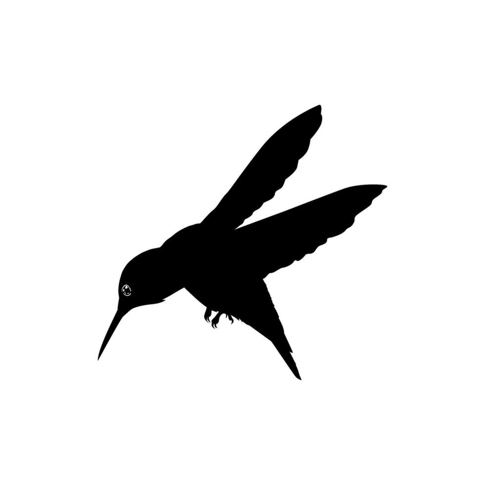 flygande kolibri silhuett, kan använda sig av konst illustration, hemsida, logotyp gram, piktogram eller grafisk design element. vektor illustration