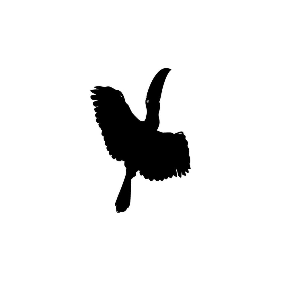 fliegend Tukane. Tukane sind neotropisch Mitglieder von das in der Nähe von Passerine Vogel Familie Ramphastidae. das Ramphastidae sind die meisten eng verbunden zu das amerikanisch Barbets, Vogel Silhouette. Vektor Illustration