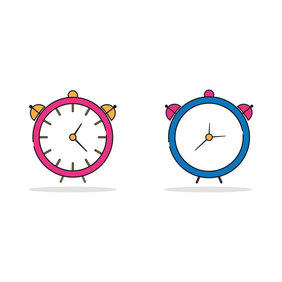 Clip Art Illustration. Uhr, Timer Clip Art Konzept Weiß isoliert vektor