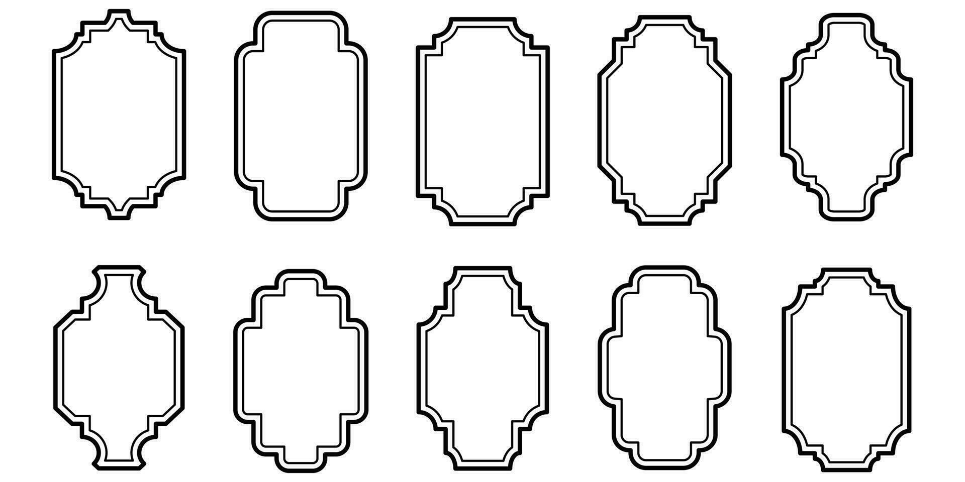 Vektor Aufkleber Etikett, Sammlung von Jahrgang Frames