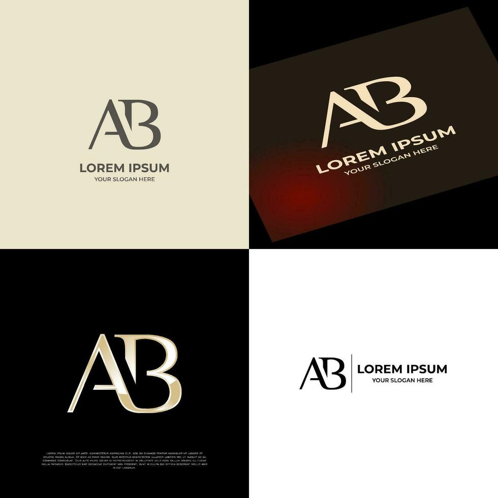 ab första modern lyx logotyp mall för företag vektor