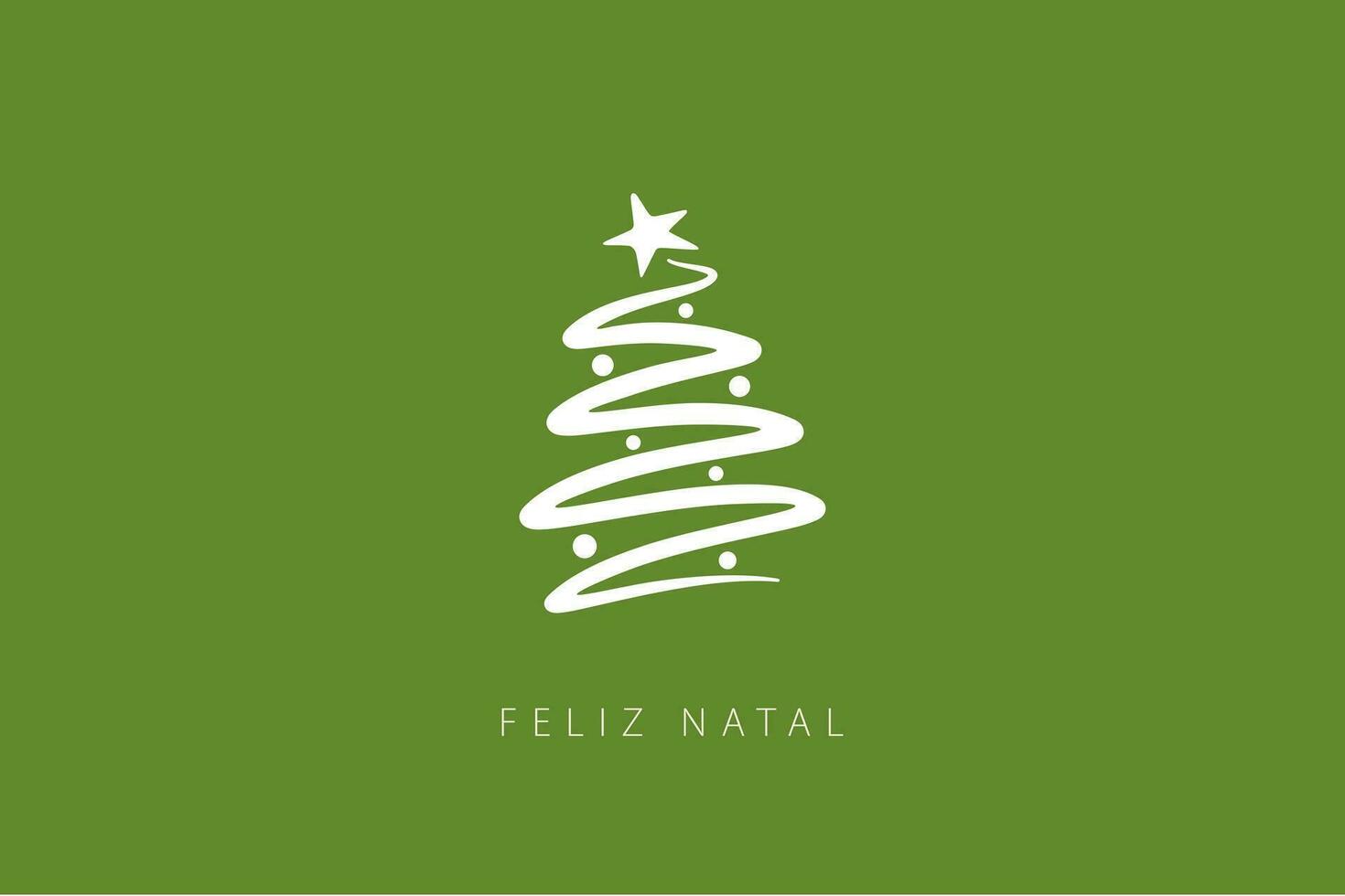 jul kort mall med text i portugisiska och jul träd. vektor