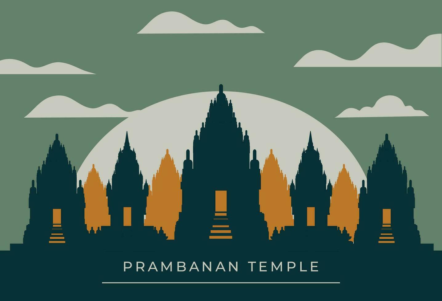 prambanan tempel bakgrund vektor