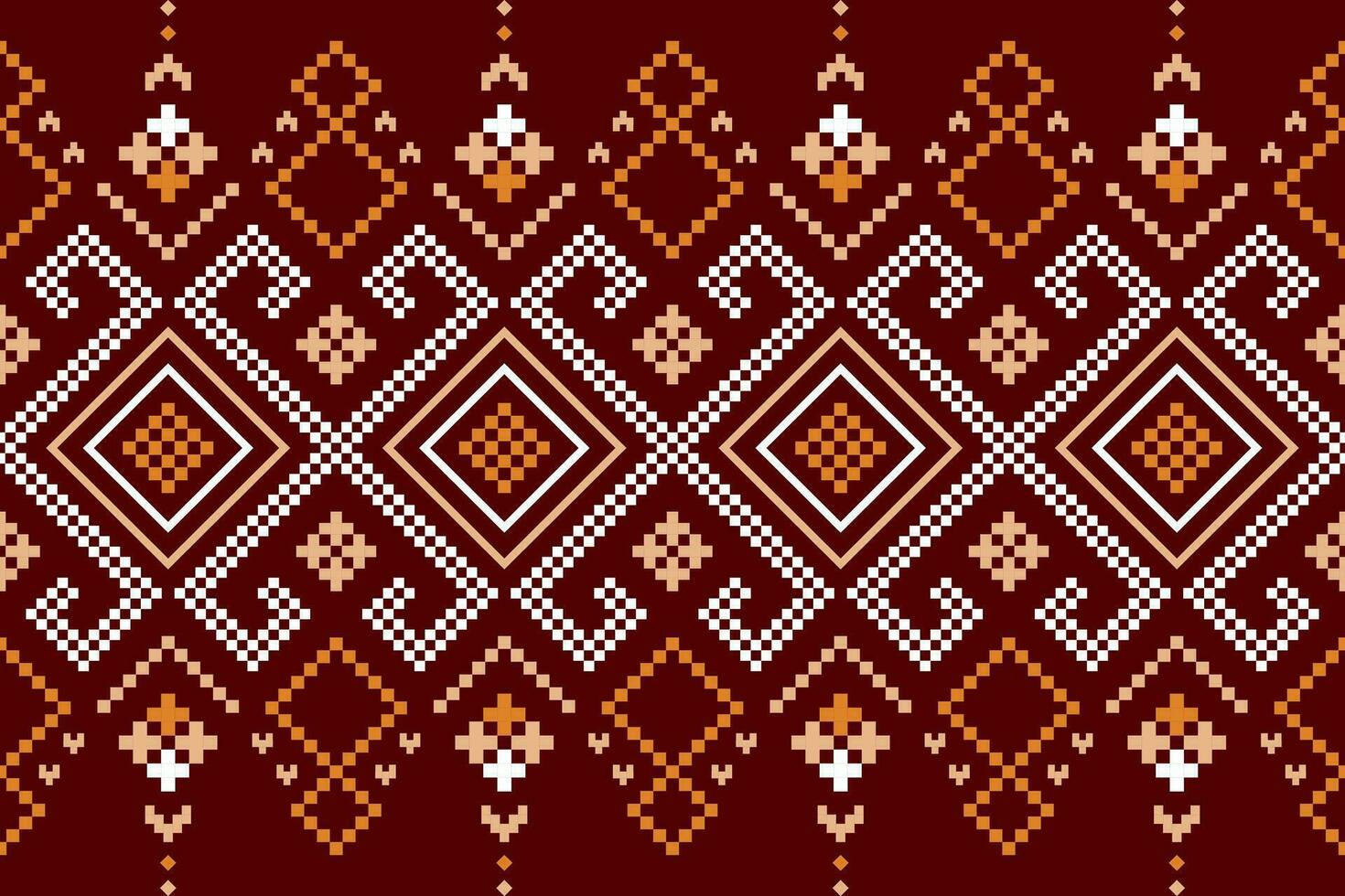 röd traditionell etnisk mönster paisley blomma ikat bakgrund abstrakt aztec afrikansk indonesiska indisk sömlös mönster för tyg skriva ut trasa klänning matta gardiner och sarong vektor