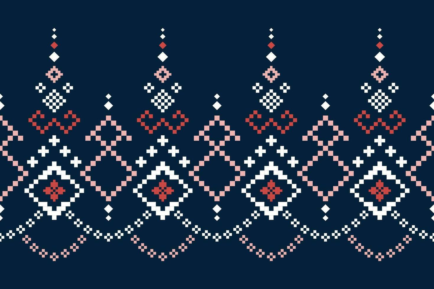 indigo Marin blå geometrisk traditionell etnisk mönster ikat sömlös mönster gräns abstrakt design vektor