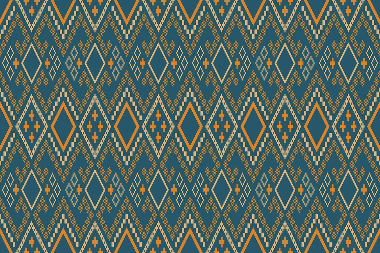 indigo Marin blå geometrisk traditionell etnisk mönster ikat sömlös mönster gräns abstrakt design för tyg skriva ut trasa klänning matta gardiner och sarong aztec afrikansk indisk indonesiska vektor