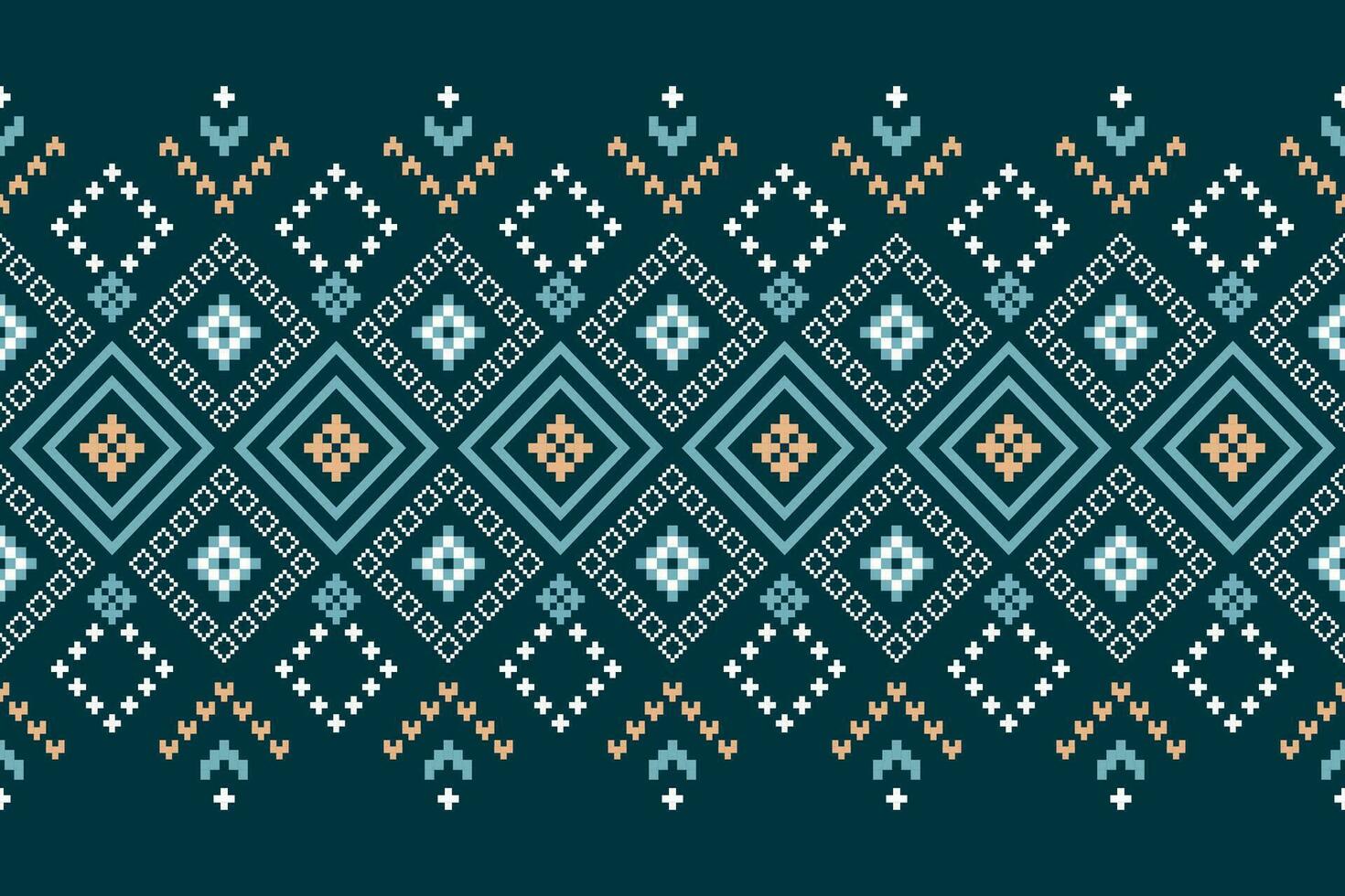 indigo Marin blå geometrisk traditionell etnisk mönster ikat sömlös mönster gräns abstrakt design för tyg skriva ut trasa klänning matta gardiner och sarong aztec afrikansk indisk indonesiska vektor