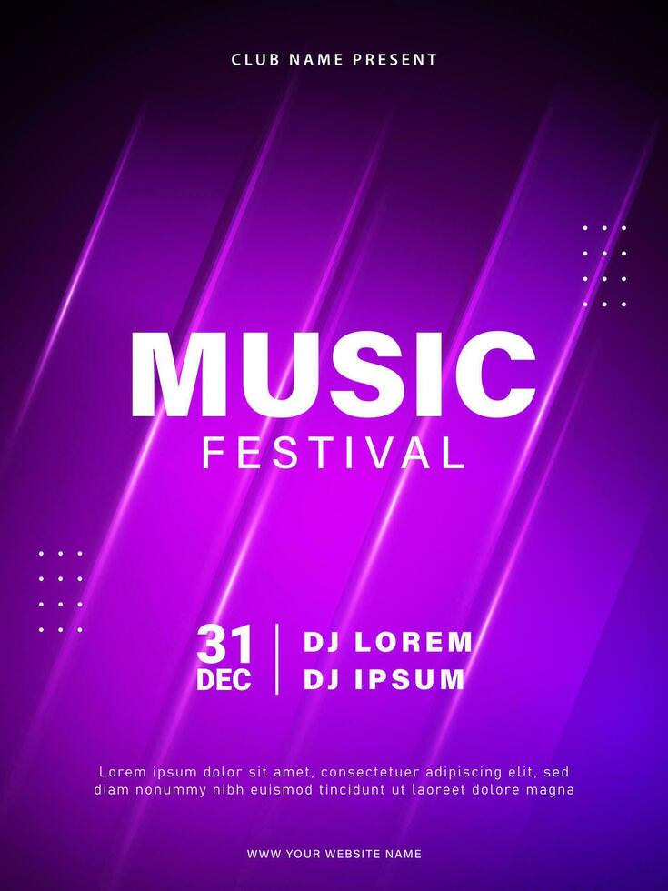 Musik- Festival Poster Design. Musik- Party Einladung Flyer Vorlage. Vektor Illustration