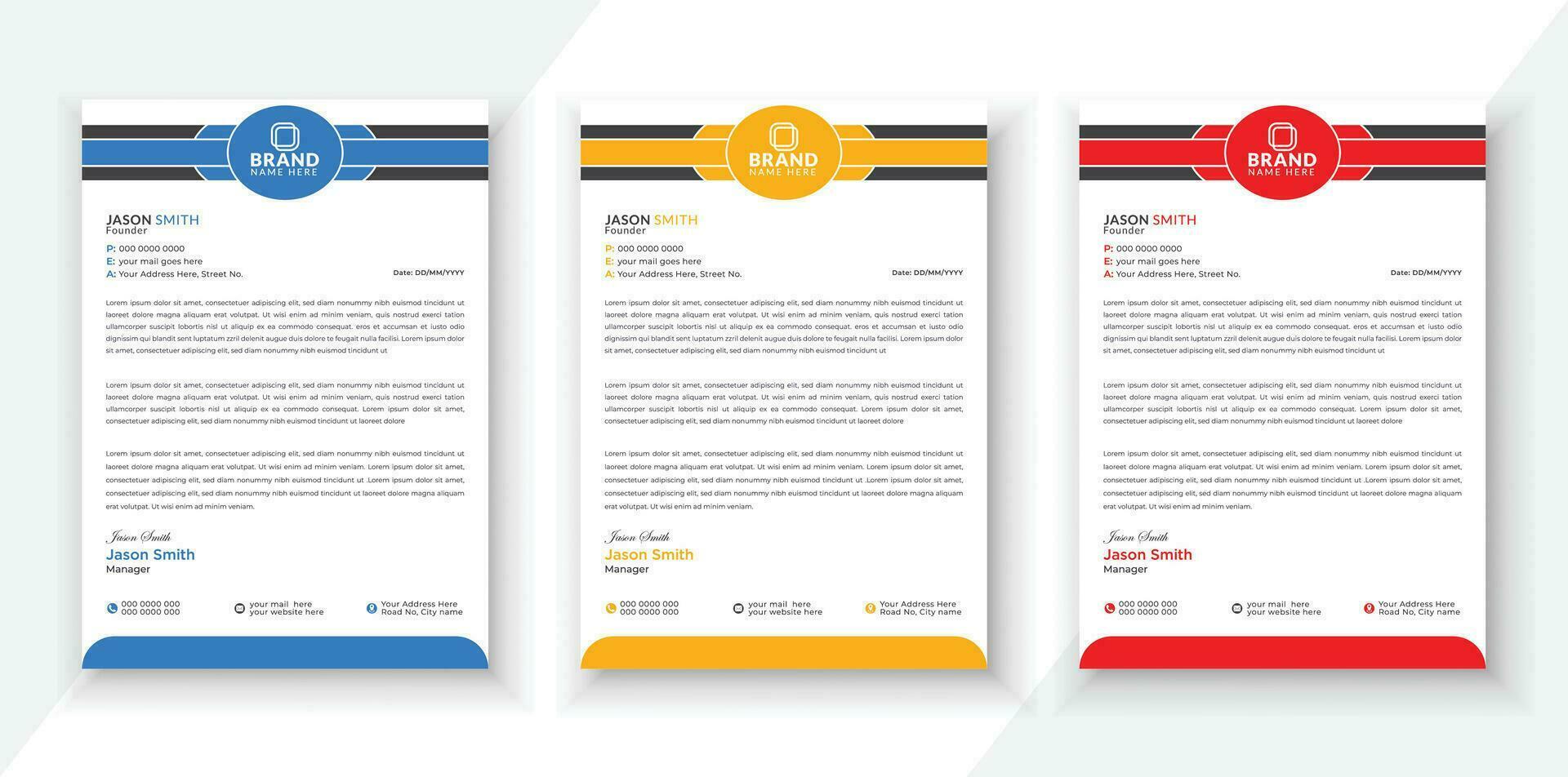 modern företag stil brev design bunt. rena och professionell företags- företag företag brev mall. vektor