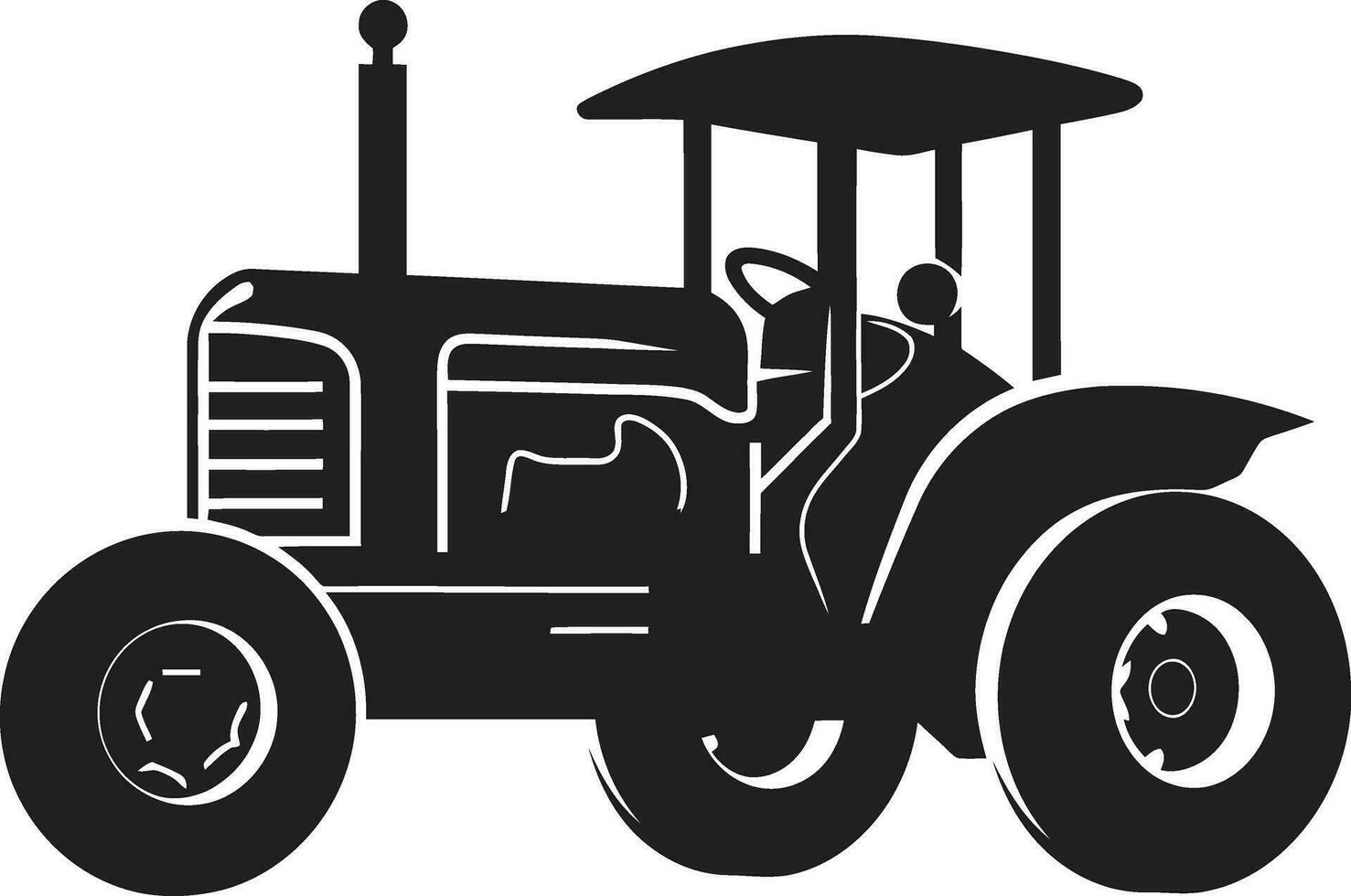 enfärgad traktor plan klassisk bruka traktor illustration vektor