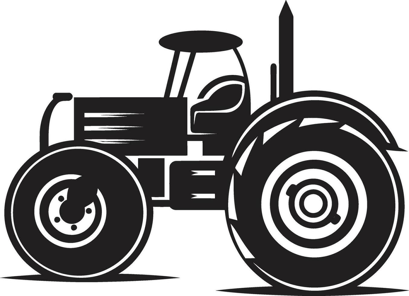 schwarz und Weiß Traktor Kunstwerk alt Schule Traktor Vektor Silhouette