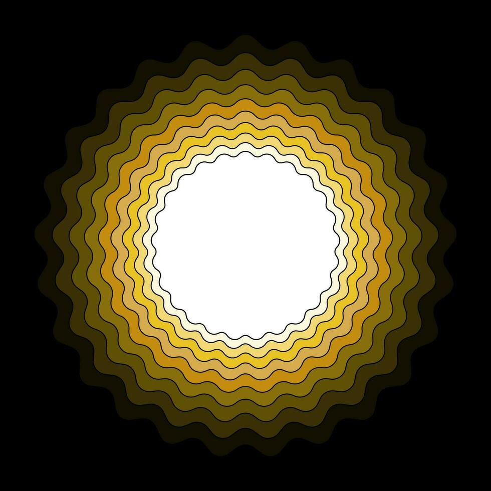 abstrakt skiktad gul och brun lutning vågig cirkel form bakgrund med kopia Plats. papperssår stil mall design. modern kurva mönster trendig Färg. vektor