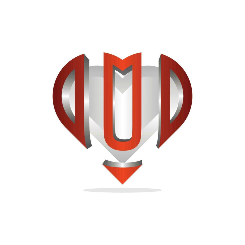 Initiale u Liebe modern Design, Brief Logo Design Vorlage 3d Stil Illustration, geeignet zum Ihre Unternehmen vektor