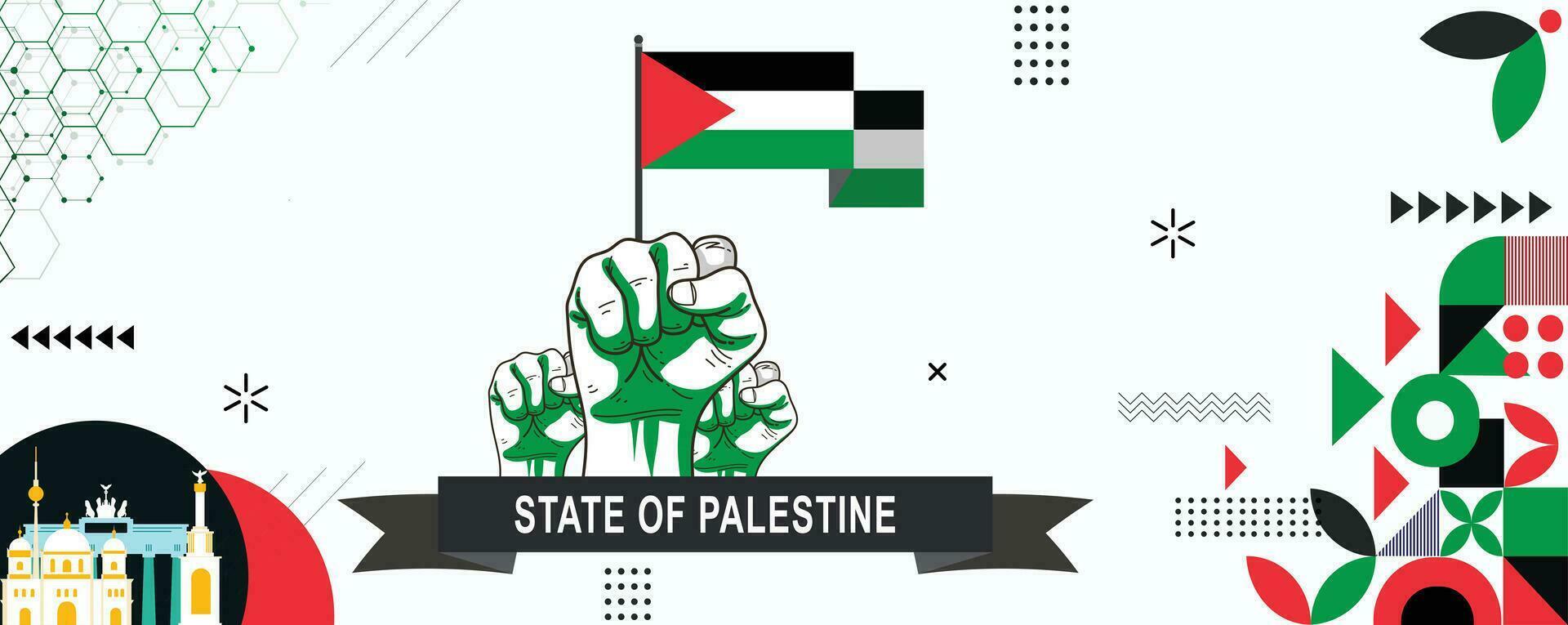 Zustand von Palästina Flagge National Tag Banner Design Illustration vektor
