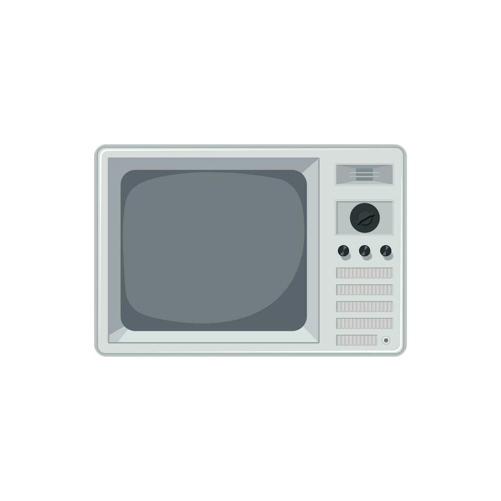 årgång TV 80s illustration platt vektor isolerat på vit bakgrund. element för historia av TV begrepp och värld tv dag
