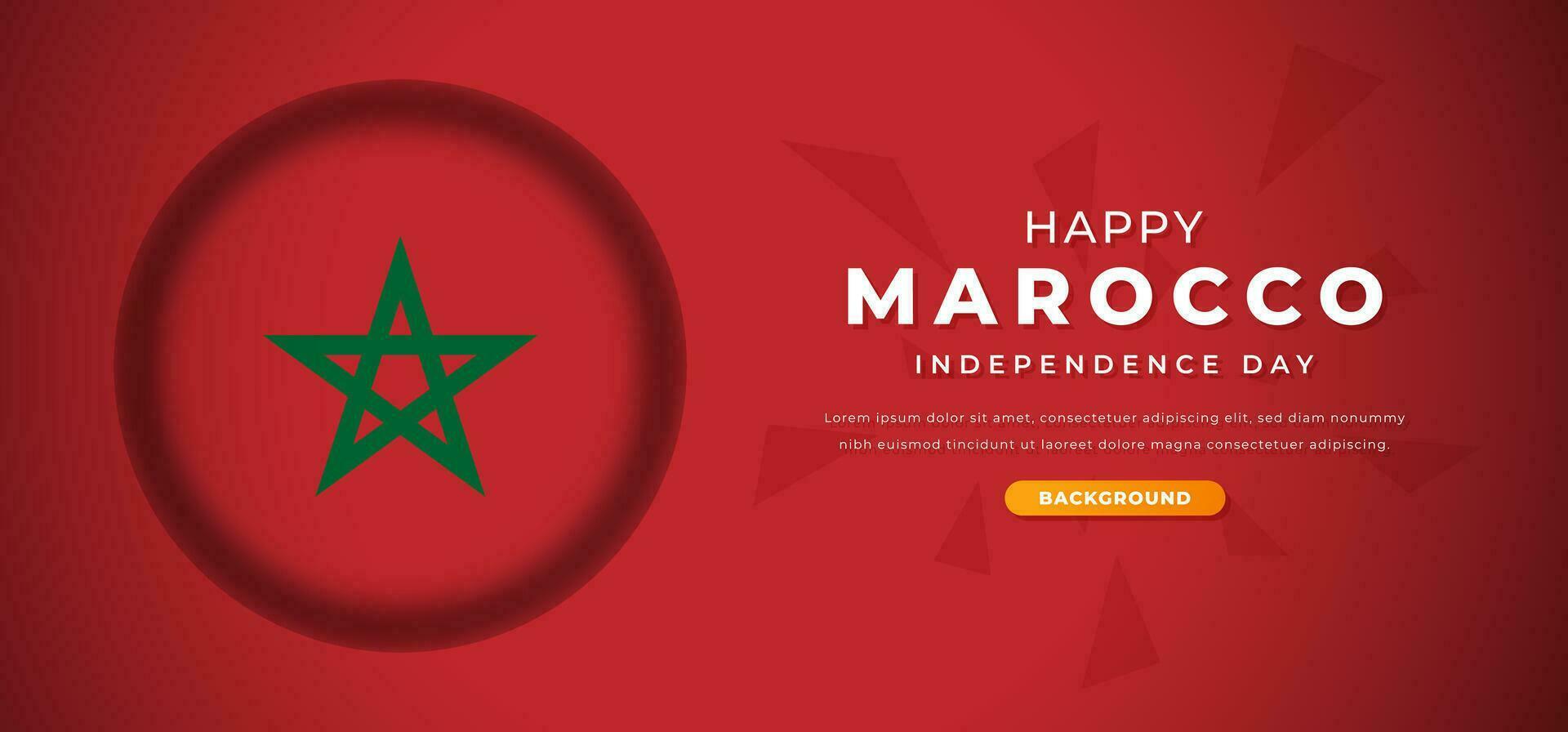 Lycklig marocko oberoende dag design papper skära former bakgrund illustration för affisch, baner, reklam, hälsning kort vektor