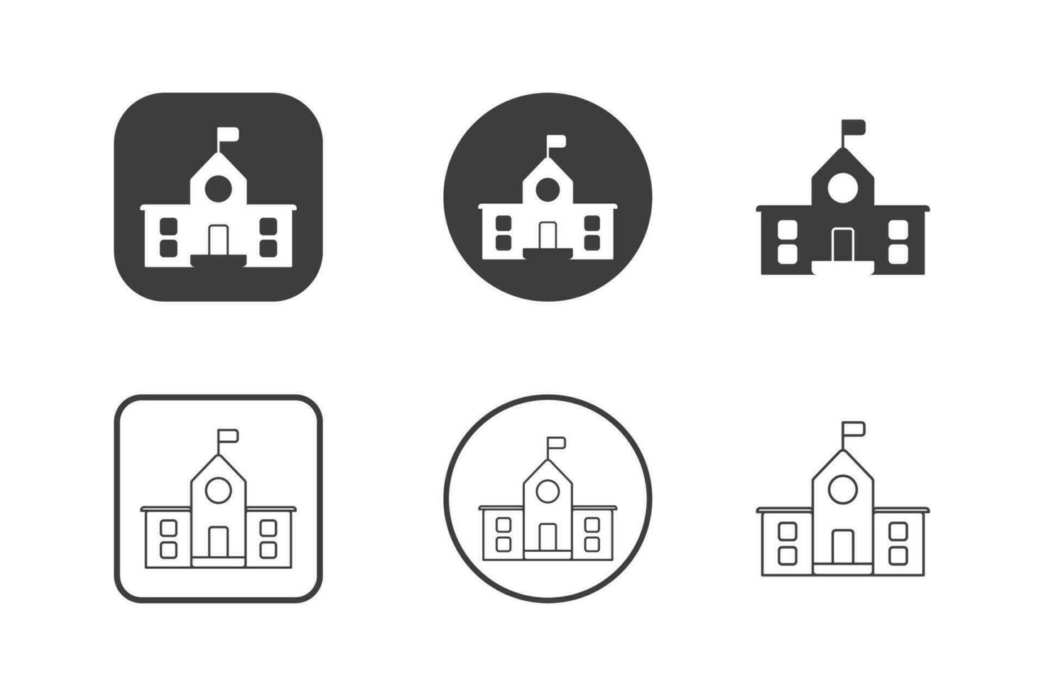 Schule Symbol Design 6 Variationen. isoliert auf Weiß Hintergrund. vektor