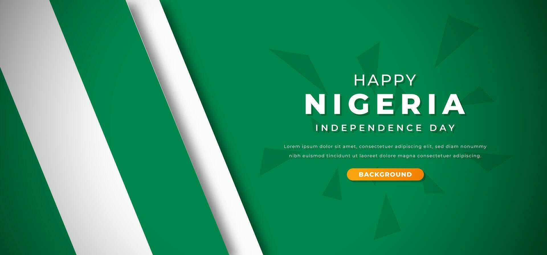 Lycklig nigeria oberoende dag design papper skära former bakgrund illustration för affisch, baner, reklam, hälsning kort vektor