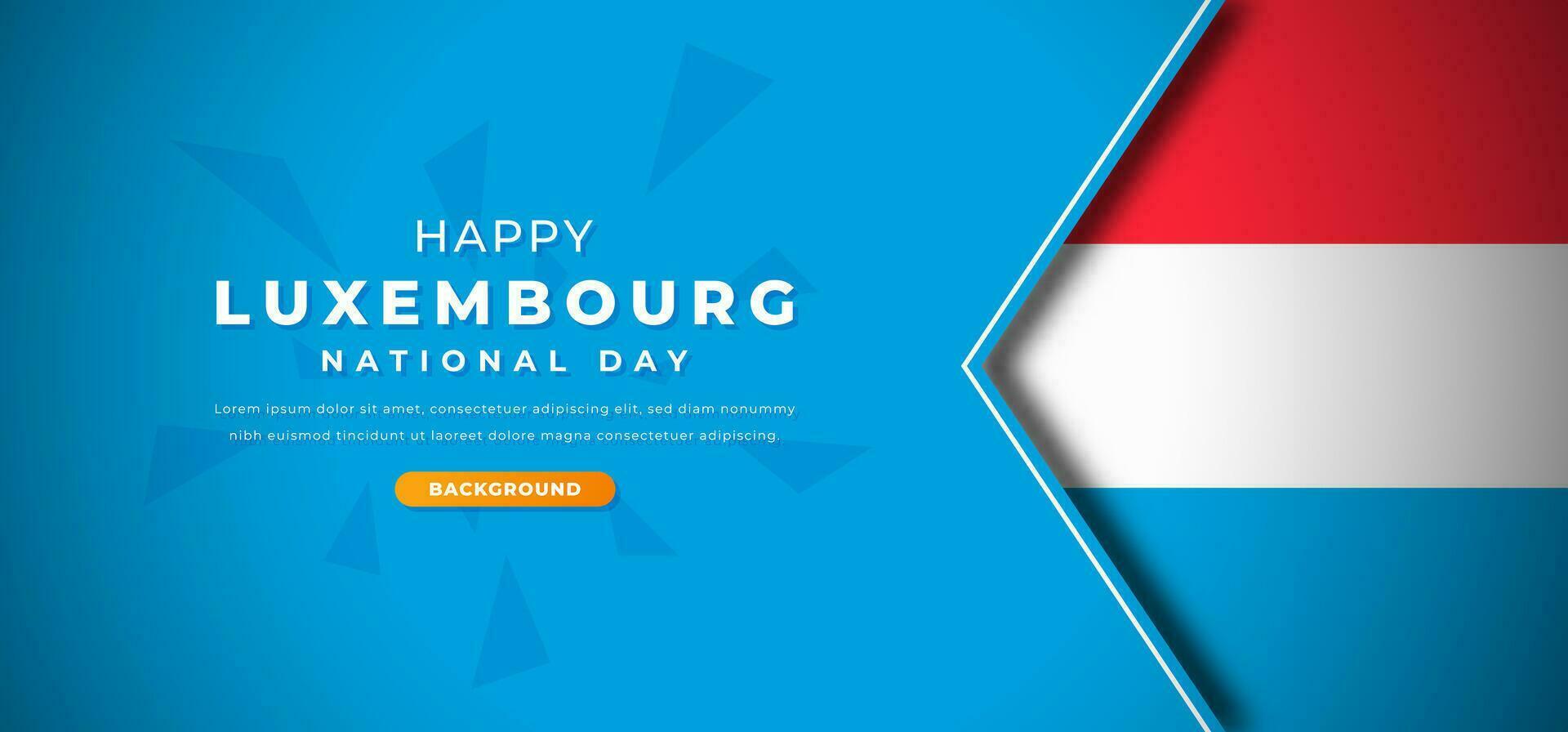 Lycklig luxemburg nationell dag design papper skära former bakgrund illustration för affisch, baner, reklam, hälsning kort vektor