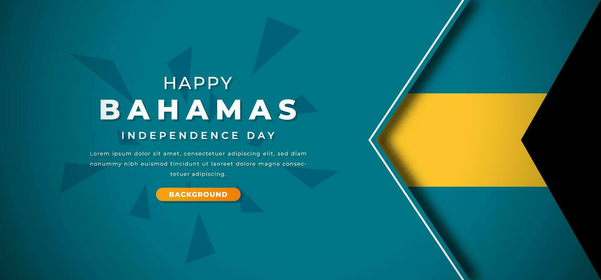 glücklich Bahamas Unabhängigkeit Tag Design Papier Schnitt Formen Hintergrund Illustration zum Poster, Banner, Werbung, Gruß Karte vektor
