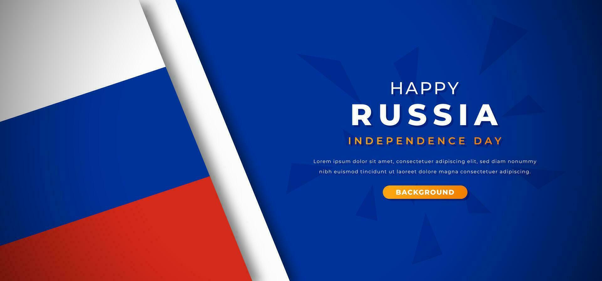 glücklich Russland Unabhängigkeit Tag Design Papier Schnitt Formen Hintergrund Illustration zum Poster, Banner, Werbung, Gruß Karte vektor