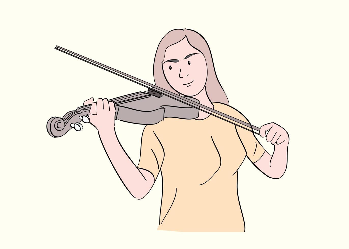 en ung flicka som spelar fiolinstrumentet vektor